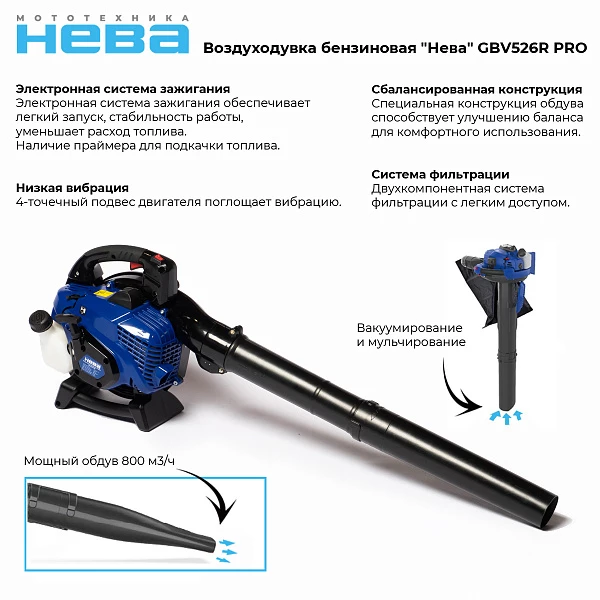 Воздуходувка бензиновая "Нева" GBV526R PRO_1